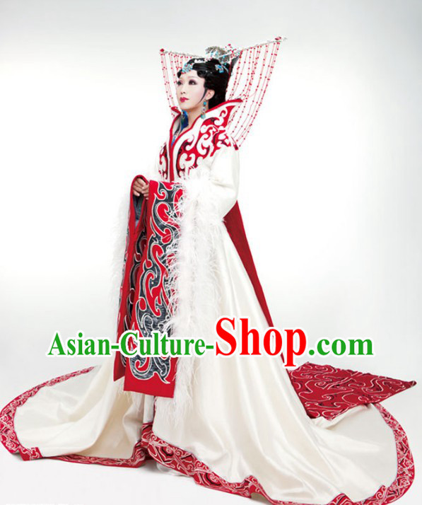Ancient Chinese Four Beauties Wang Zhaojun Costumes and Hair Accessories Complete Set