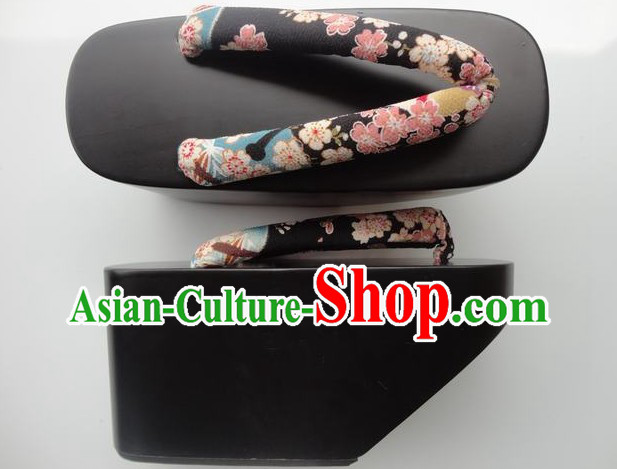 Traditional Thick Sole Japanese Geisha Dance Sandals Geta