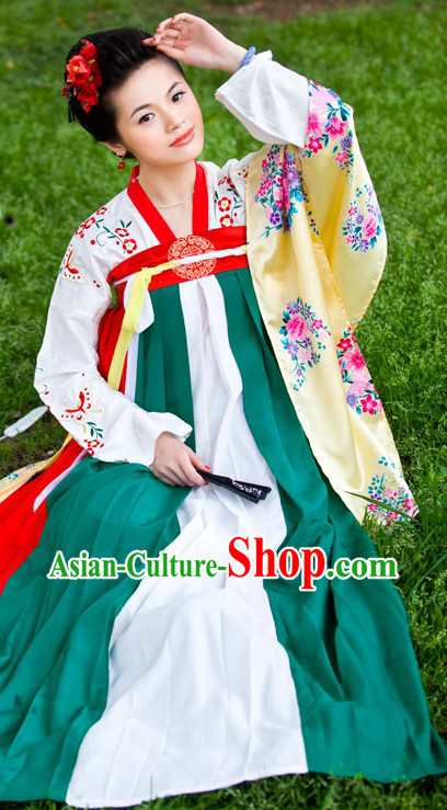 Ancient Chinese Tang Dynasty Clothing Complete Set for Women