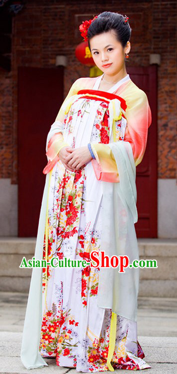 Ancient Chinese Tang Dynasty Clothing Complete Set for Women