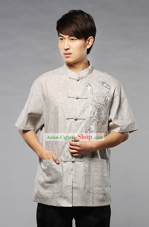 Chinese Classical Embroidered Dragon Shirt for Man