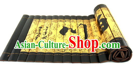Chinese Classicial Inscribed Bamboo Scroll