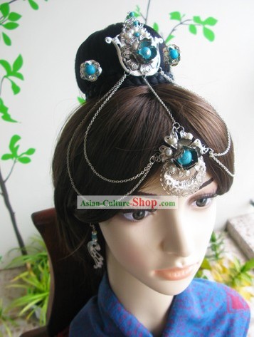 Ancient Chinese Fairy Lady Hair Accessories and Earrings