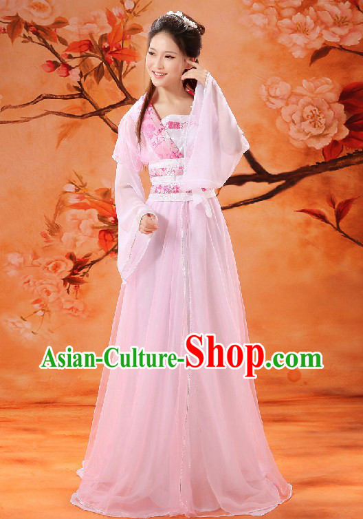Ancient Chinese Fairy Pink Dance Costumes for Women