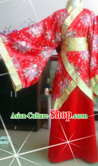 Ancient Chinese Red Wedding Dress Complete Set for Women