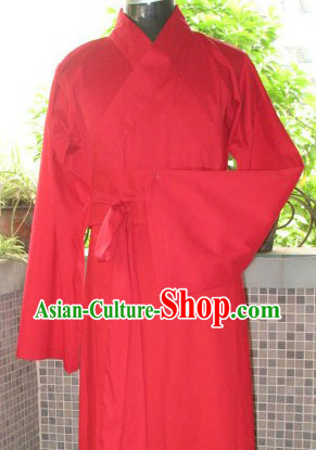 Ancient Chinese Plain Red Wedding Dress for Men