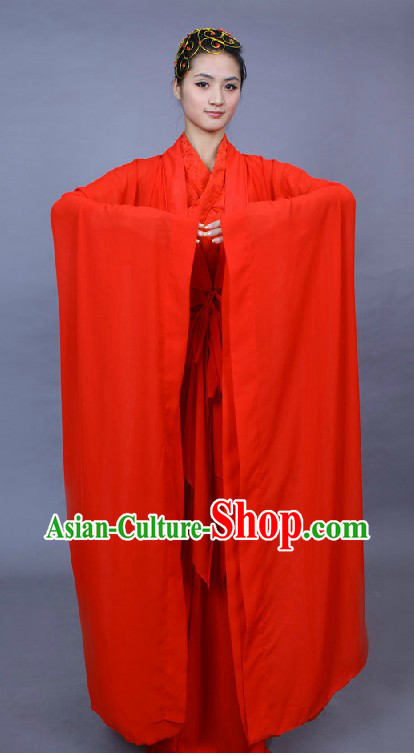 Ancient Chinese Red Hanfu Wedding Dress Complete Set for Brides