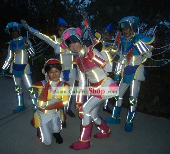 Custom Made EL Wire Luminous Performance Costumes Complete Set