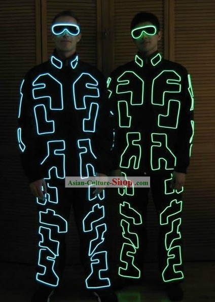 EL Cold Lights Luminous Dance Costumes Complete Set