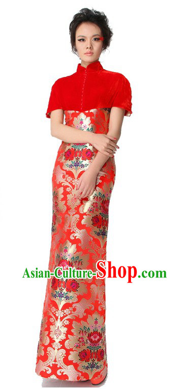 Chinese Classical Red Cheongsam Wedding Dress