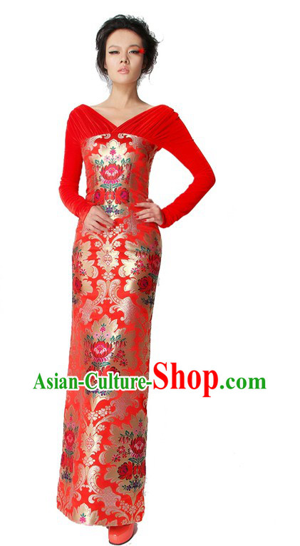 Chinese Classical Red Long Wedding Dress