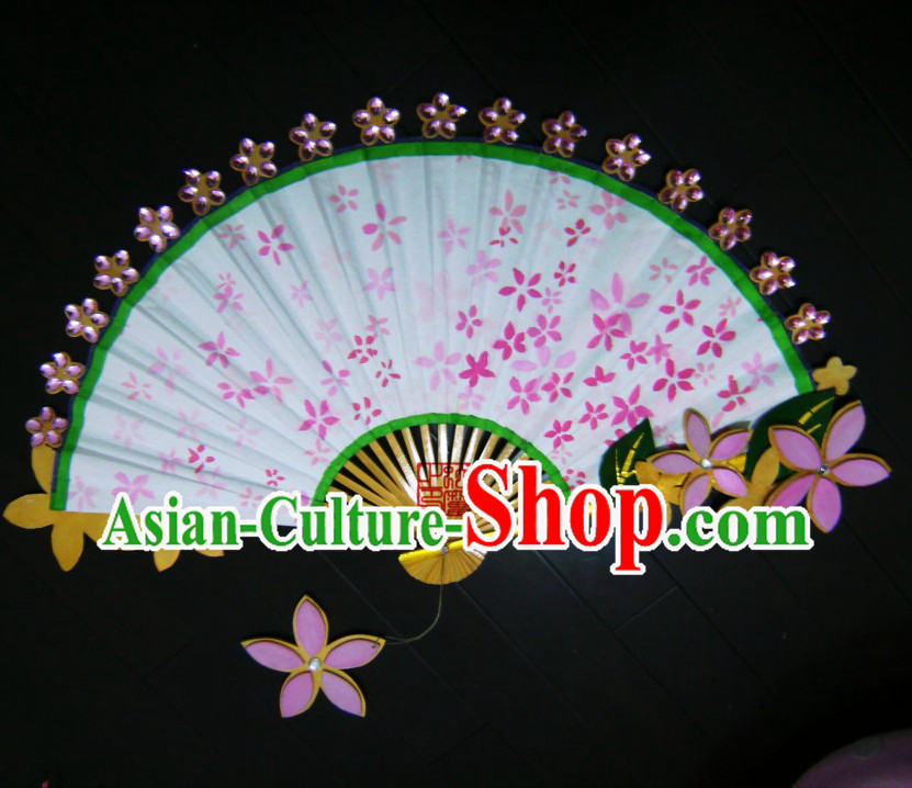 Ancient Chinese Princess Handmade Pink Flower Fan