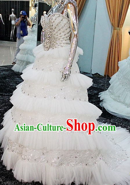 Shinning White Princess Wedding Dress for Bride
