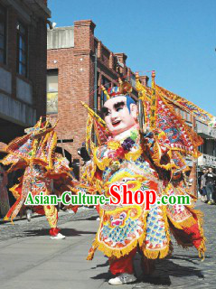 Traditional Chinese Taiwan Folk Culture Costumes Shen Jiang Cai Jie God Caijie Complete Set