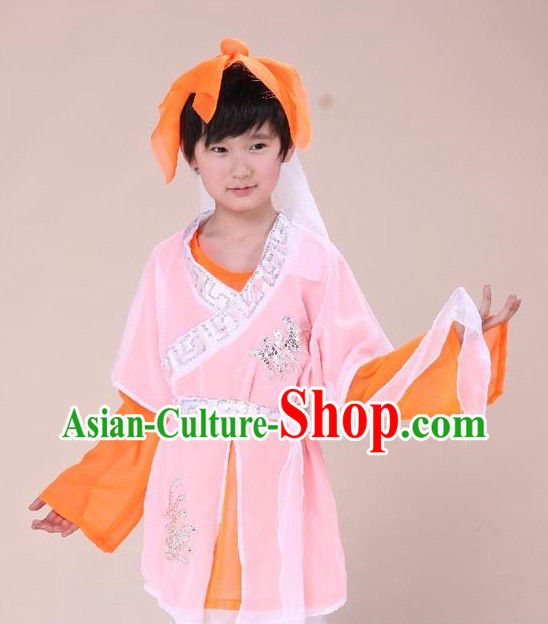 Ancient Chinese School Student Costume and Headpiece for Children