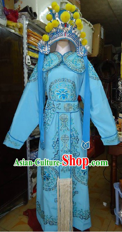 Ancient Chinese Opera Fighter Costumes and Hat for Men