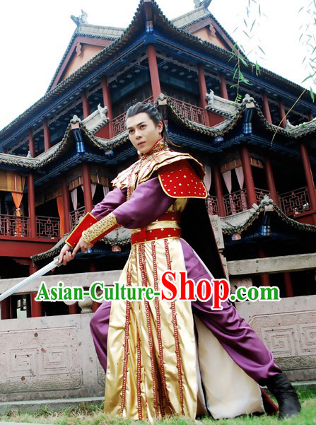 Ancient Chinese Swordsman Fighter Costumes Complete Set