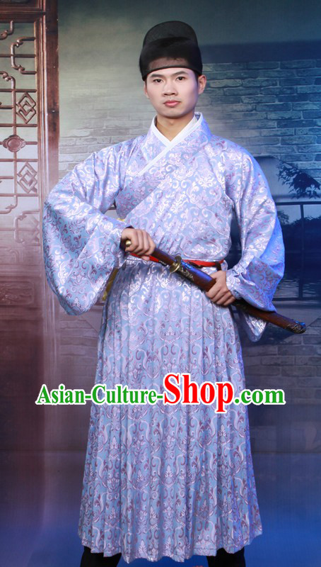 Traditioinal Chinese Ming Dynasty Clothing and Hat for Men