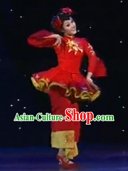 Chinese Barbie Doll Red Dance Costume for Women