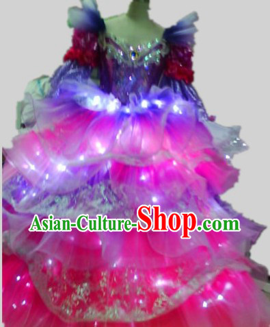 LED Lights Stage Performance Dance Costumes Complete Set for Women