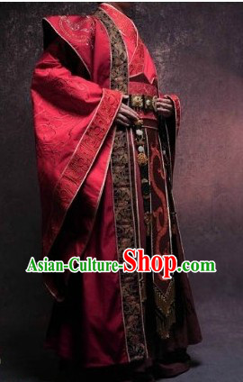 Ancient Chinese Red Hanfu Clothing for Men