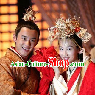 Ancient Chinese Prince Wedding Hair Accessories for Men and Women