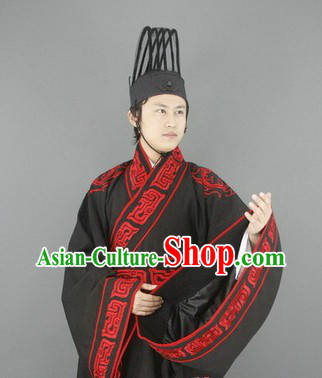 Ancient Chinese Han Dynasty Nobleman Costumes and Hat