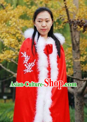 Ancient Chinese Red Winter Plum Blossom Cape