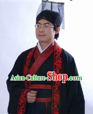 Ancient Chinese Prime Minister Costumes and Hat for Men