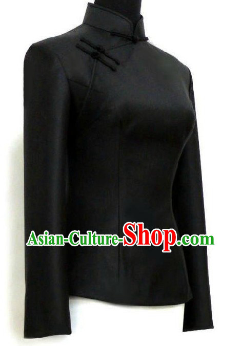 Minguo Time Black Tang Suit for Women