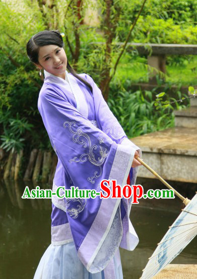 Ancient Chinese Purple Princess Phoenix Costumes for Ladies