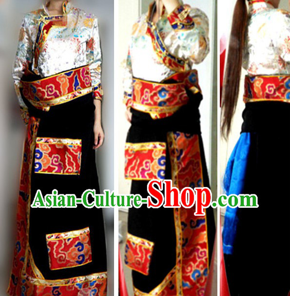 Traditional Chinese Tibetan Clothing Complete Set for Women