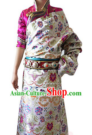 Traditional Chinese Female Tibetan Robe Complete Set