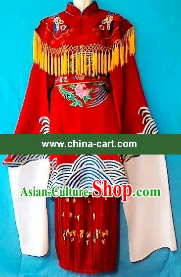 Ancient Chinese Bride Embroidered Phoenix Wedding Dress and Phoenix Crown for Children