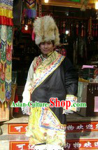 Traditional Chinese Classical Tibetan Male Clothing and Hat