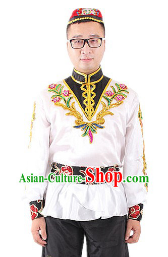 Traditional Chinese Xinjiang Uyghur Nationality Clothes for Men
