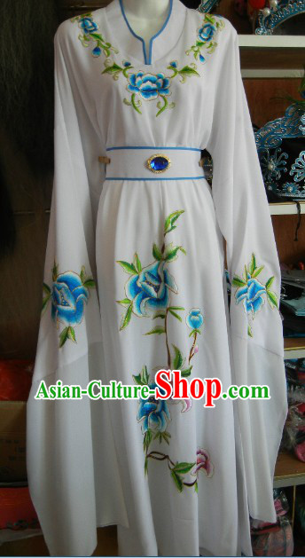 White Chinese Stage Performance Bao Yu Costumes for Men