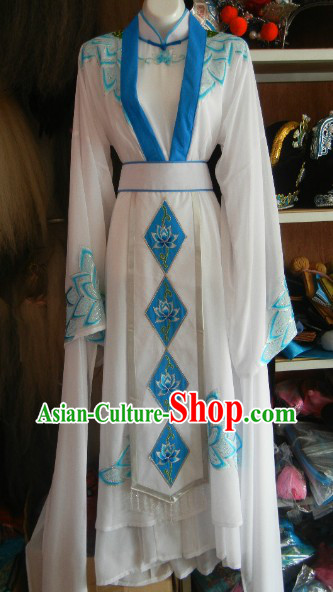 Ancient Chinese Embroided Lotus Nun Outfit for Women