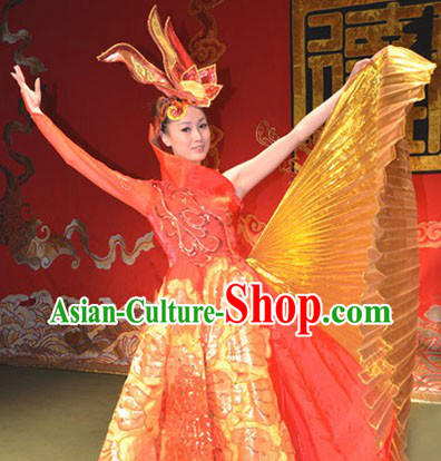 Chinese Stage Performance Modern Dance Costumes and Headwear for Women