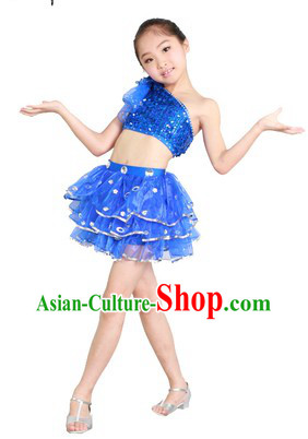 Blue Jazz Dance Costumes for Kids