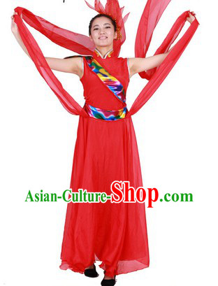 Stage Performance Han Minority Long Ribbon Dance Outfit for Women