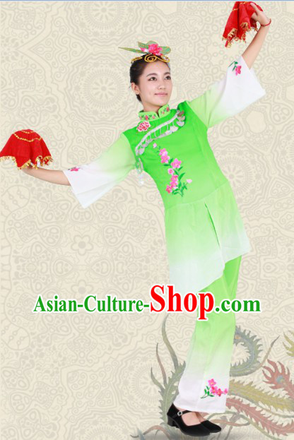 Embroidered Flower Classical Dance Outfit for Women