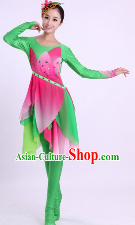 Traditional Chinese Classic Dance Costume and Headwear for Women