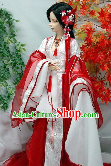 Ancient Chinese BJD Princess Costumes and Hair Accessories for Women