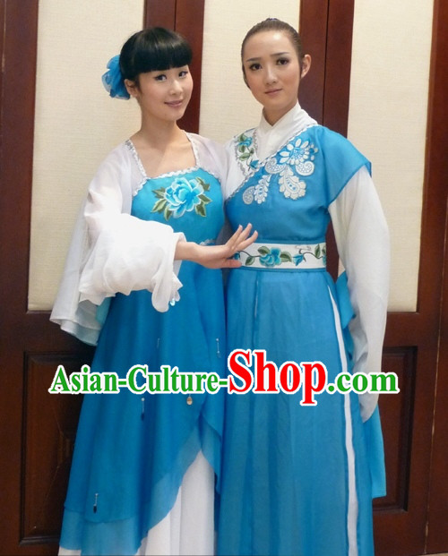 Traditional Chinese Stage Performance Costumes Two Sets for Men and Women