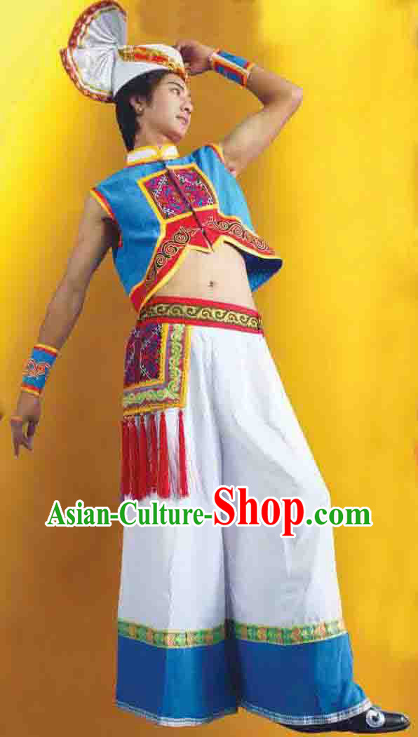 Traditional Chinese Yi Clothes Set for Men