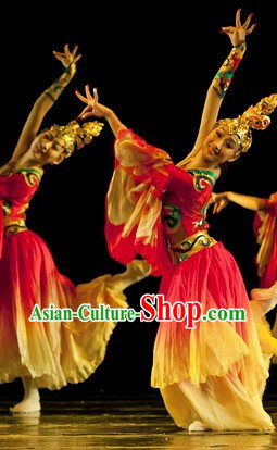 Chinese Classical Dance Costumes Complete Set for Women