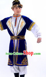Xinjiang Traditional Dance Clothes and Hat for Men
