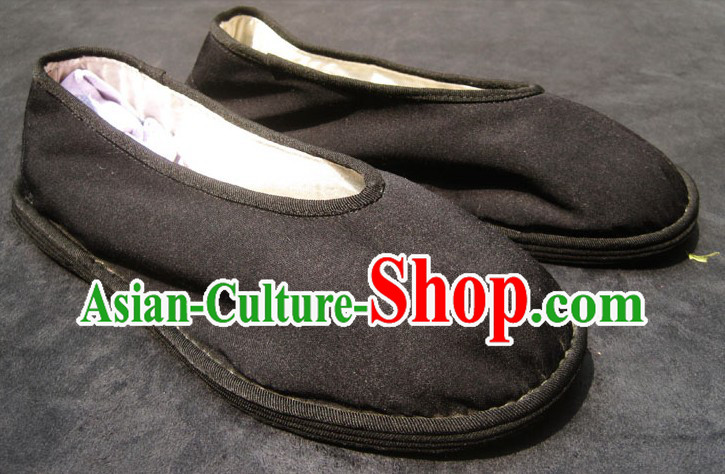 All Handmade Chinese Black Thick Sole Cotton Shoes