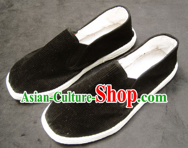 All Handmade Chinese Black Thick Sole Cotton Shoes